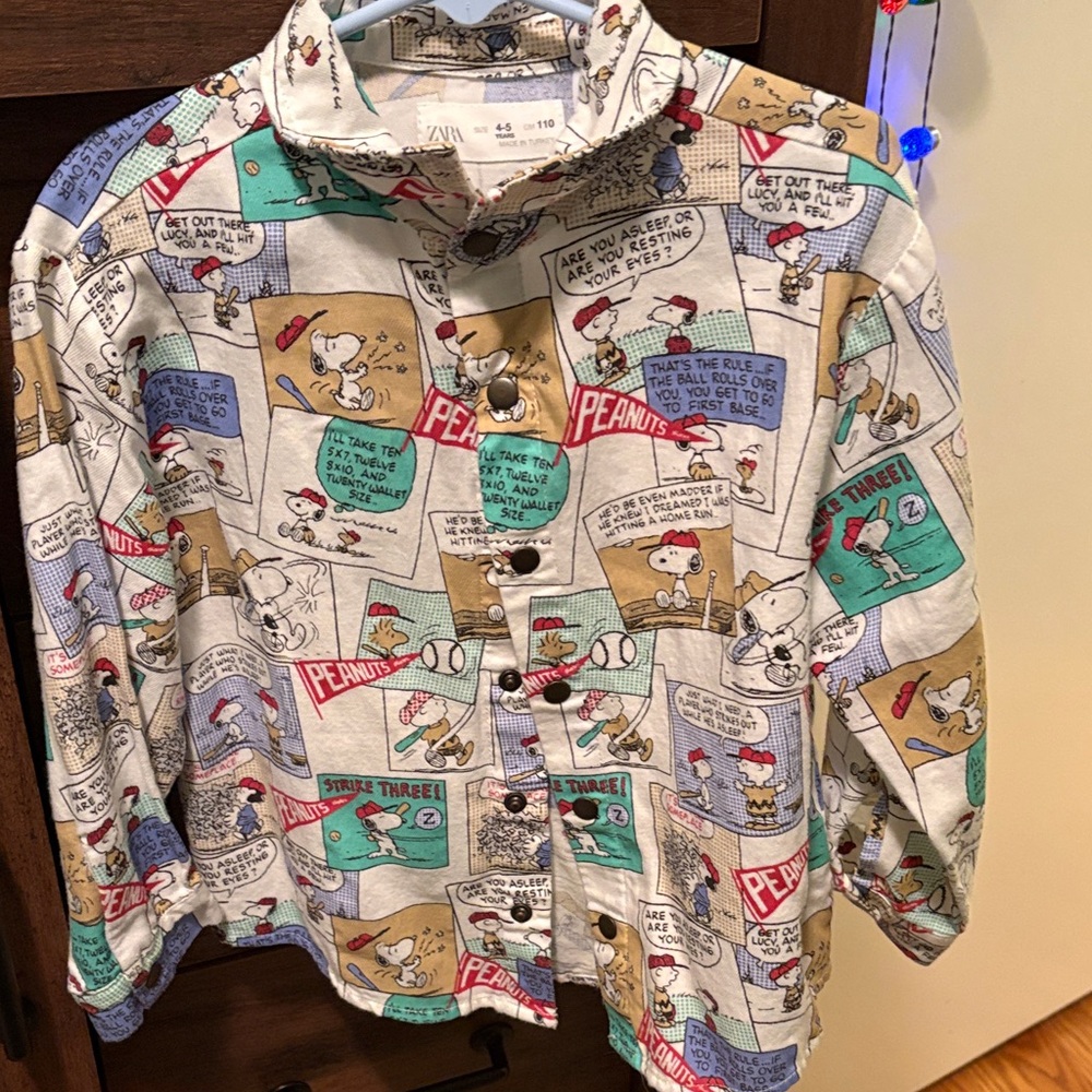 Zara Boys Peanuts Comic Shirt size 4-5 yrs